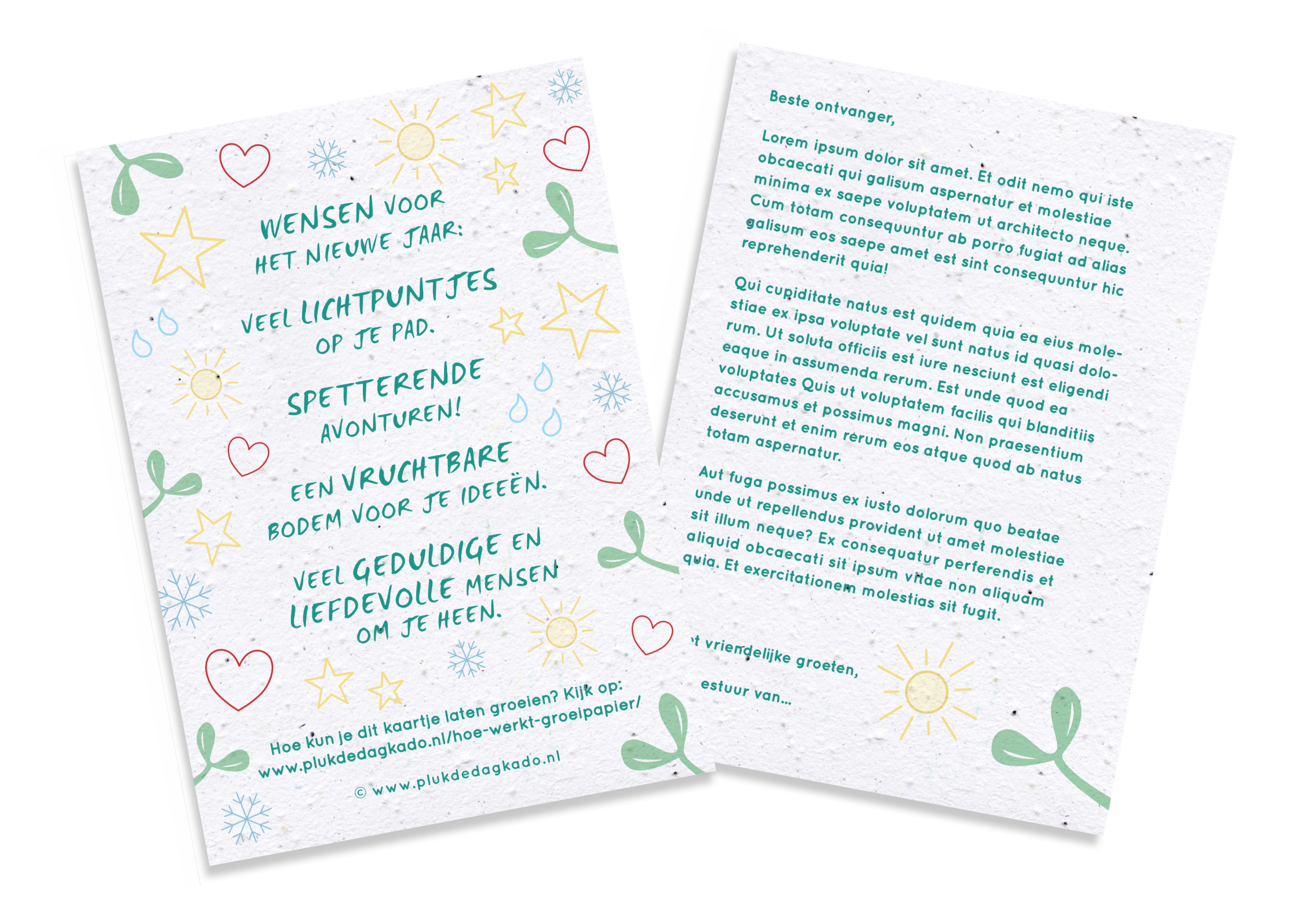 Groeikerstkaart | Wensen voor het nieuwe jaar + eigen tekst achterop Groeikerstkaart | Wensen voor het nieuwe jaar + eigen tekst achterop
