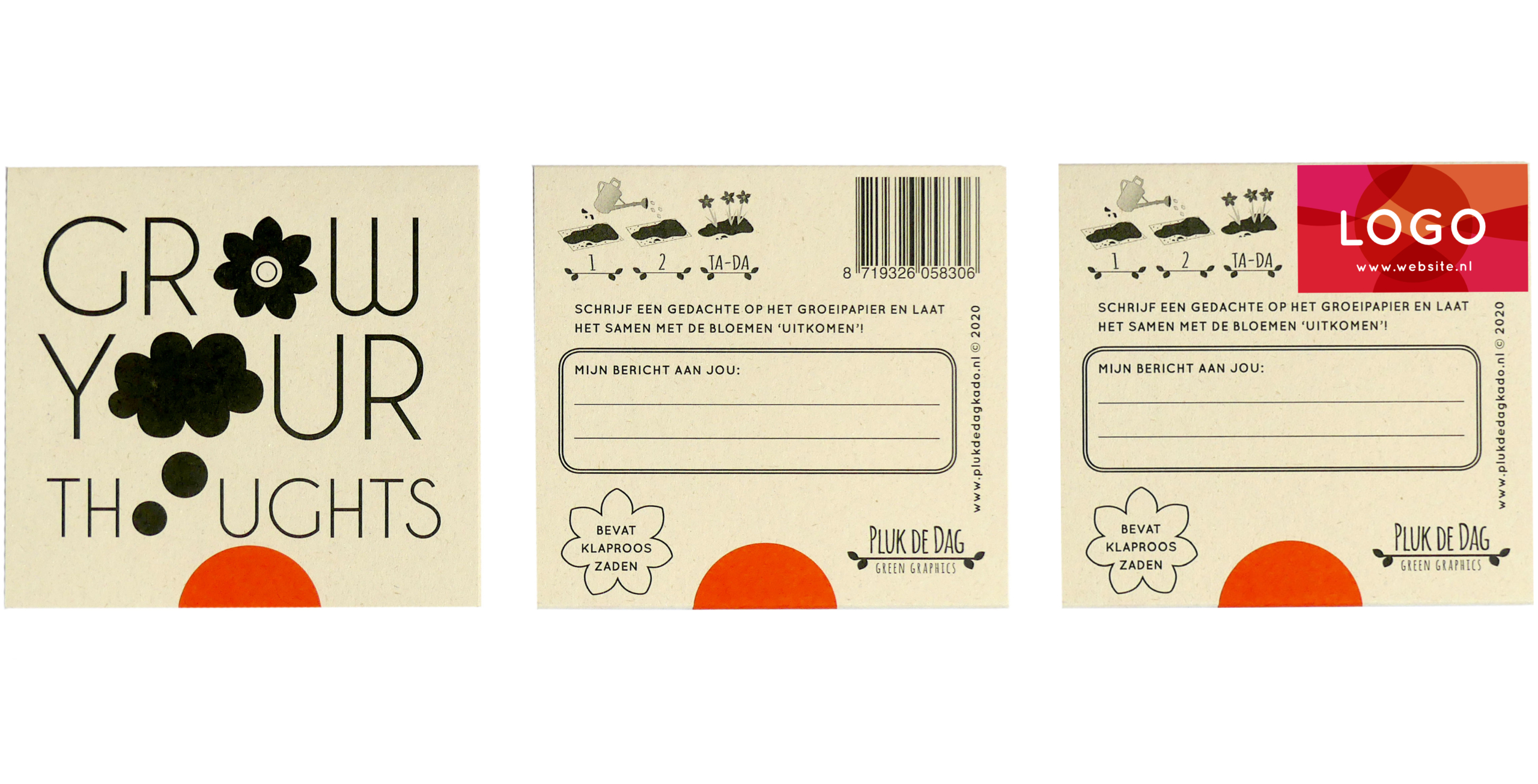 Grow your thoughts gepersonaliseerd met sticker Grow your thoughts gepersonaliseerd met sticker